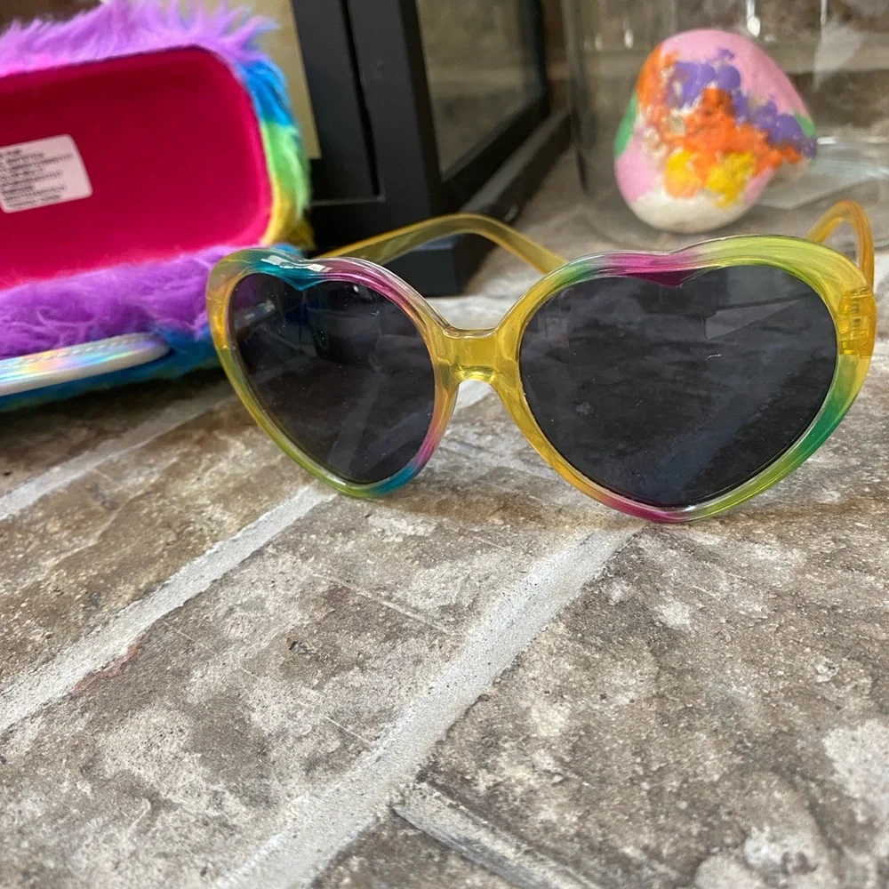Sunglasses and Case Fuzzy Faux Fur Glasses Case with Carrying Handles